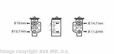AVA QUALITY COOLING vw1243 -  Расширительный клапан, кондиционер